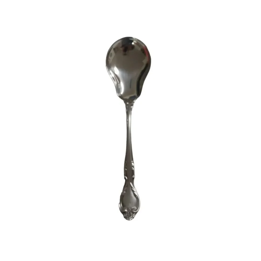 Vintage 70s Lyons Queens Fancy Sugar Spoon Stainless Steel 6